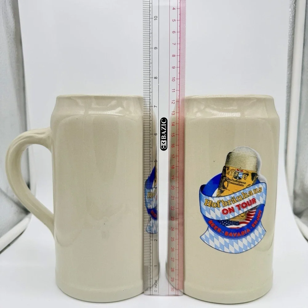 Lot of 2 Hofbräuhaus On Tour Bavaria 1L Ceramic Beer Stein - Made In Germany